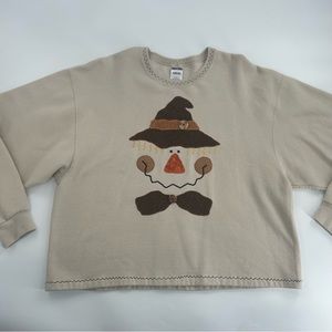 Women’s Vintage Scarecrow Embroidered Crewneck Sweater